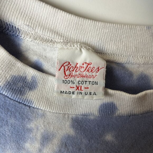 American Flag T Shirt Vintage 90s White Blue Large L Made In USA Graphic Tee - Picture 14 of 15